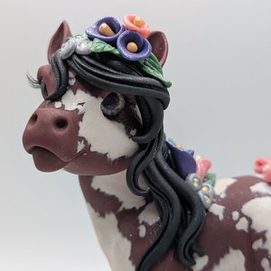 Bay Paint Chunky Pony with Calla Lillies