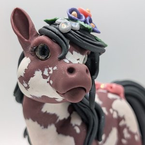 Bay Paint Chunky Pony with Calla Lillies