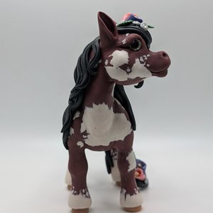 Bay Paint Chunky Pony with Calla Lillies