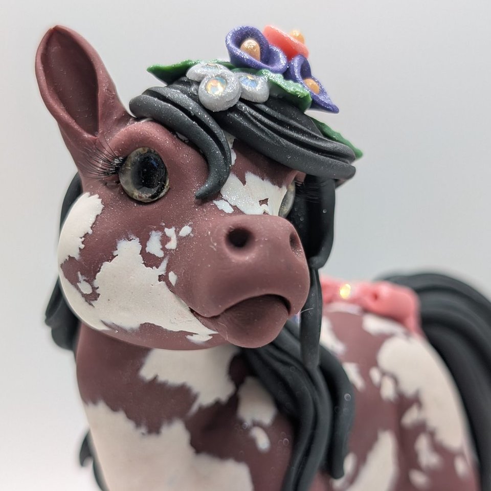 Bay Paint Chunky Pony with Calla Lillies