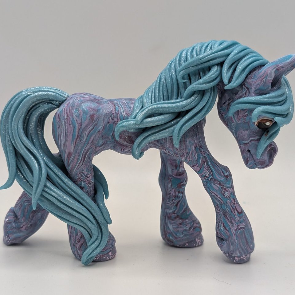 Old Style Blue Swirled Pony